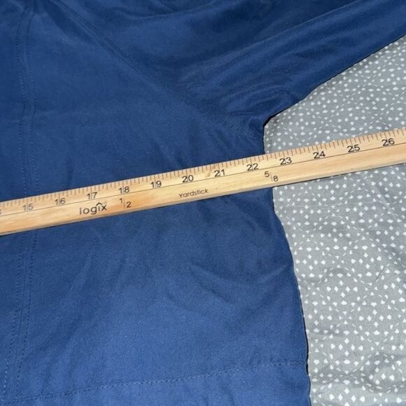 American Bazaar Womens Size Medium Blue Button Up and Zipper Hoodie Jacket Sz L - Picture 9 of 10